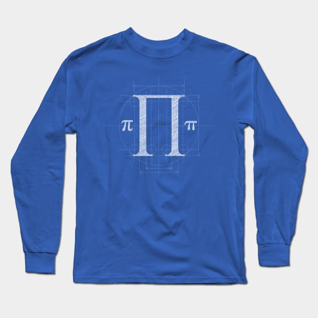 Blueprint-Flavored Pi Long Sleeve T-Shirt by JWDesigns